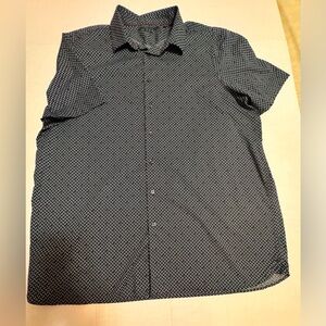 Perry Ellis Men's XXLT Stretch Pattern Shorts Sleeve Shirt